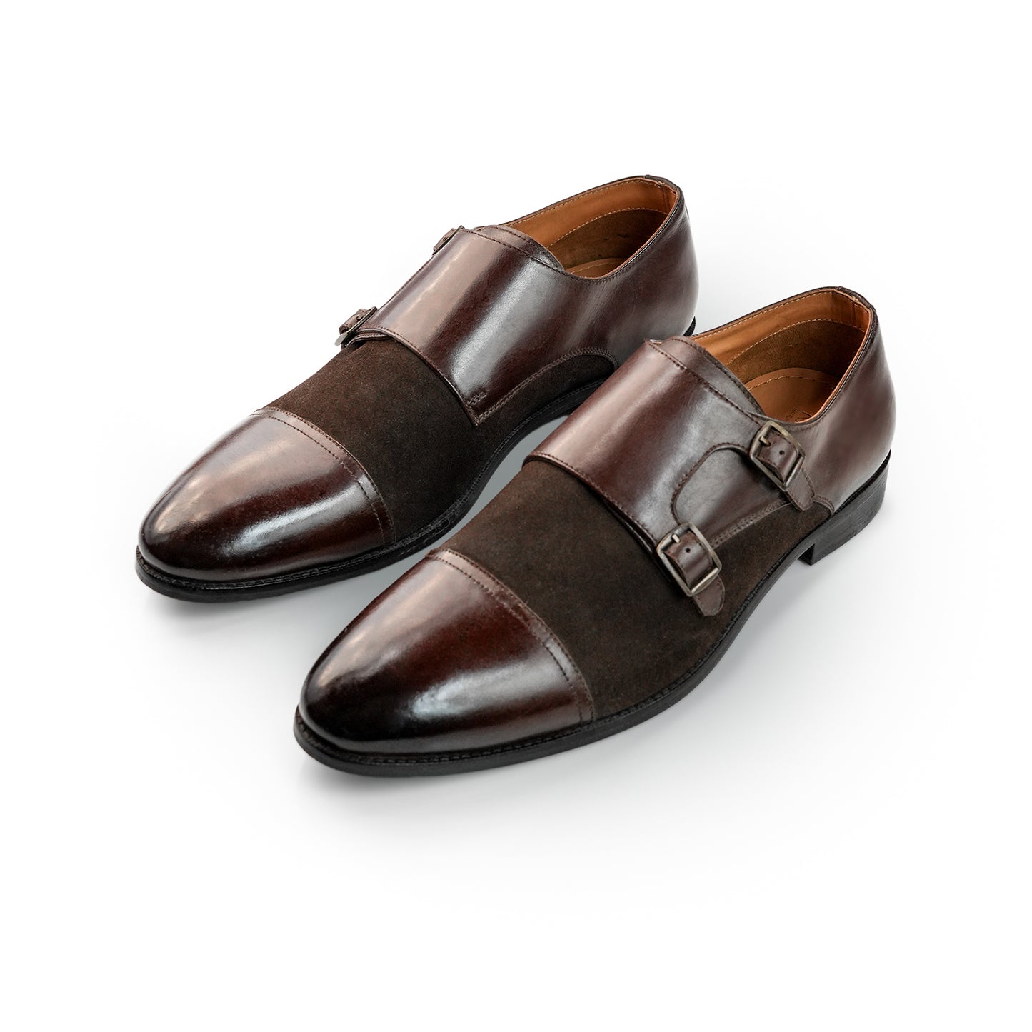 Monaco Forte Combination Double Strap Monk - Brown