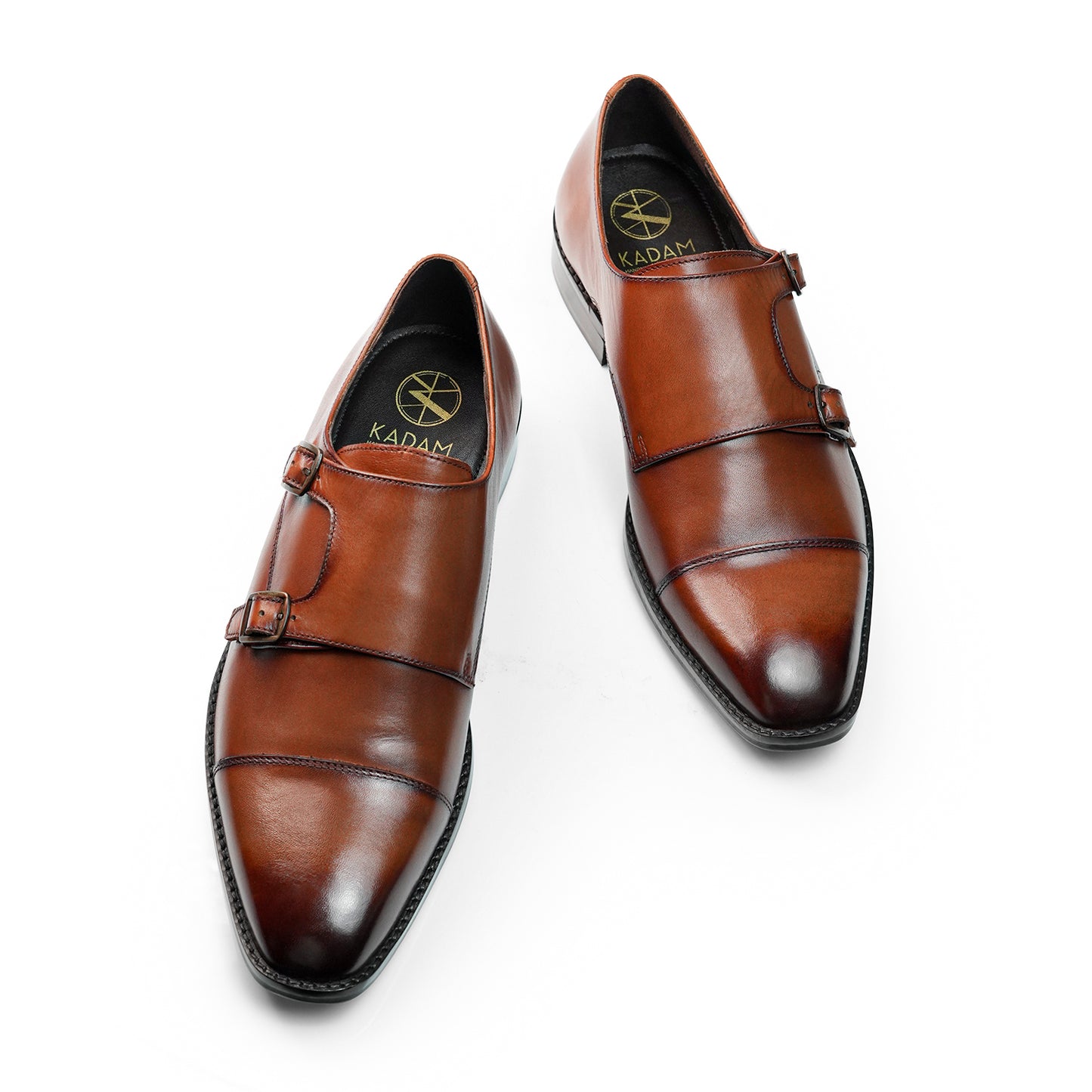 Monaco Noir Double Strap Monk - Tan Brown