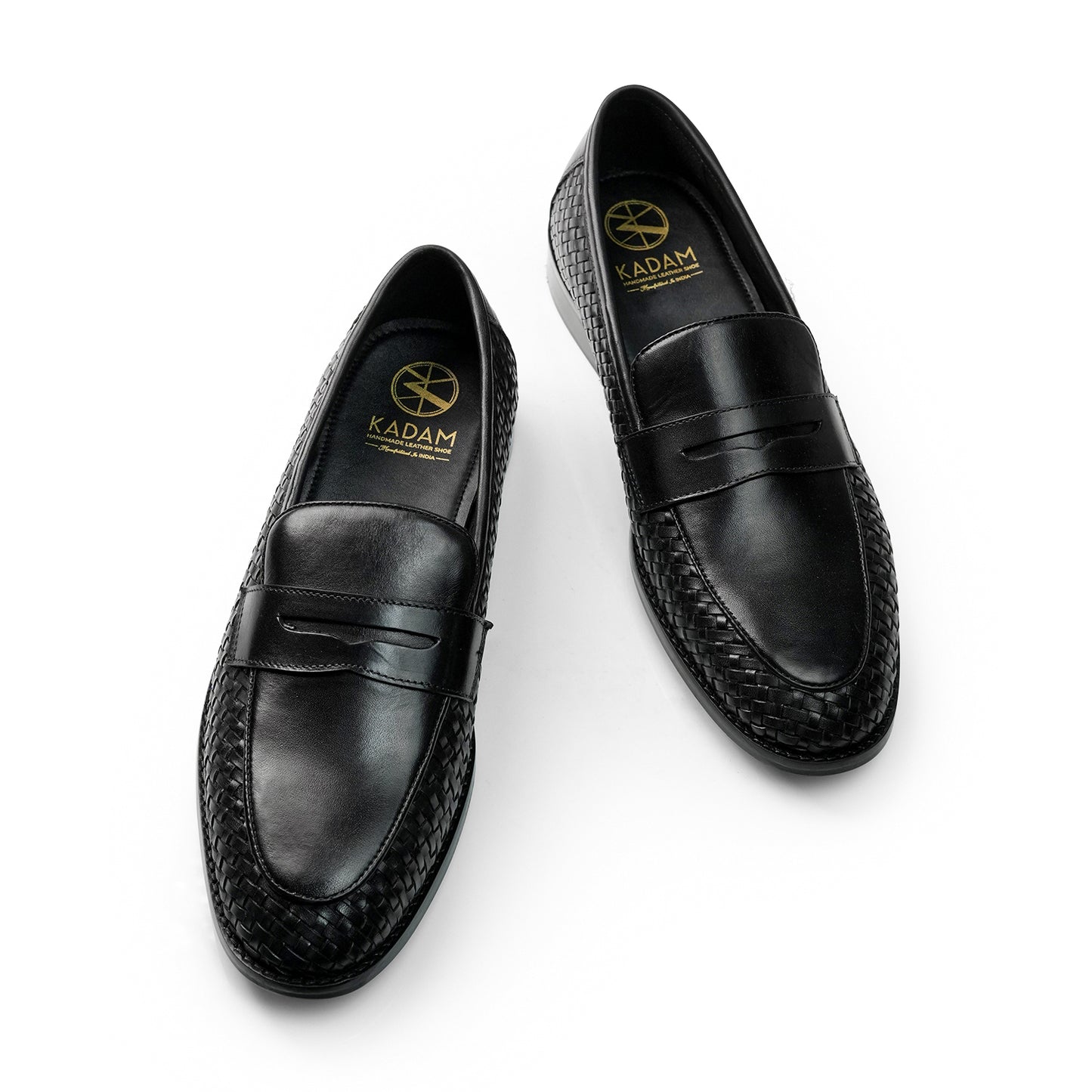 Amalfi Fiero Handwoven Penny Loafers - Black