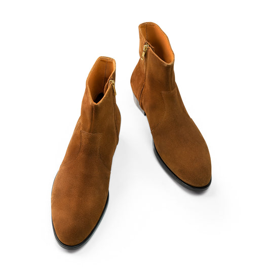 Rogue Luxe Cuban Zipper Boots - Tan