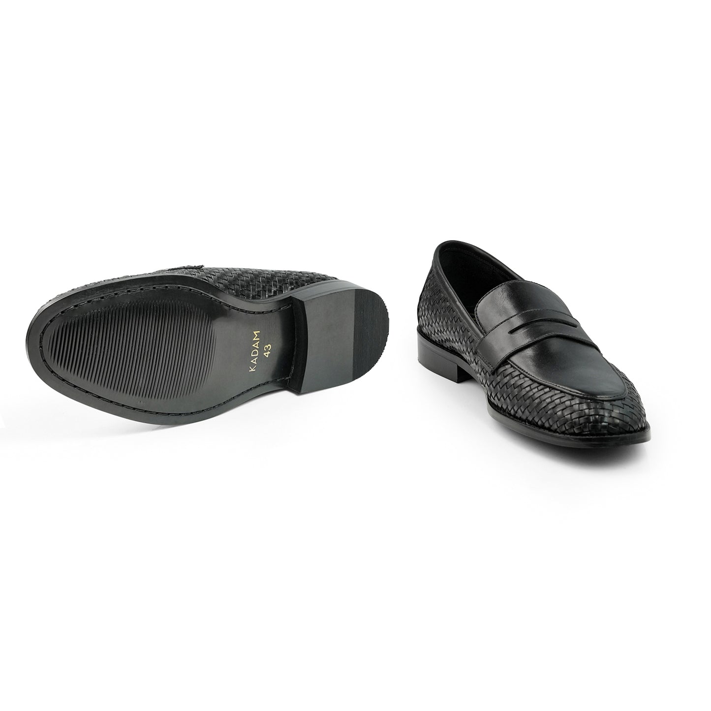 Amalfi Fiero Handwoven Penny Loafers - Black